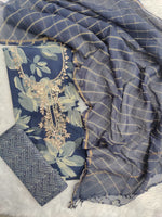 Load image into Gallery viewer, Jaipuri Printed Gota Patti Neck Cotton Suit With Kota Doriya Lehriya Dupatta