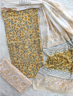 Load image into Gallery viewer, Floral Printed Cotton Gota Patti Suit with Cotton Dupatta