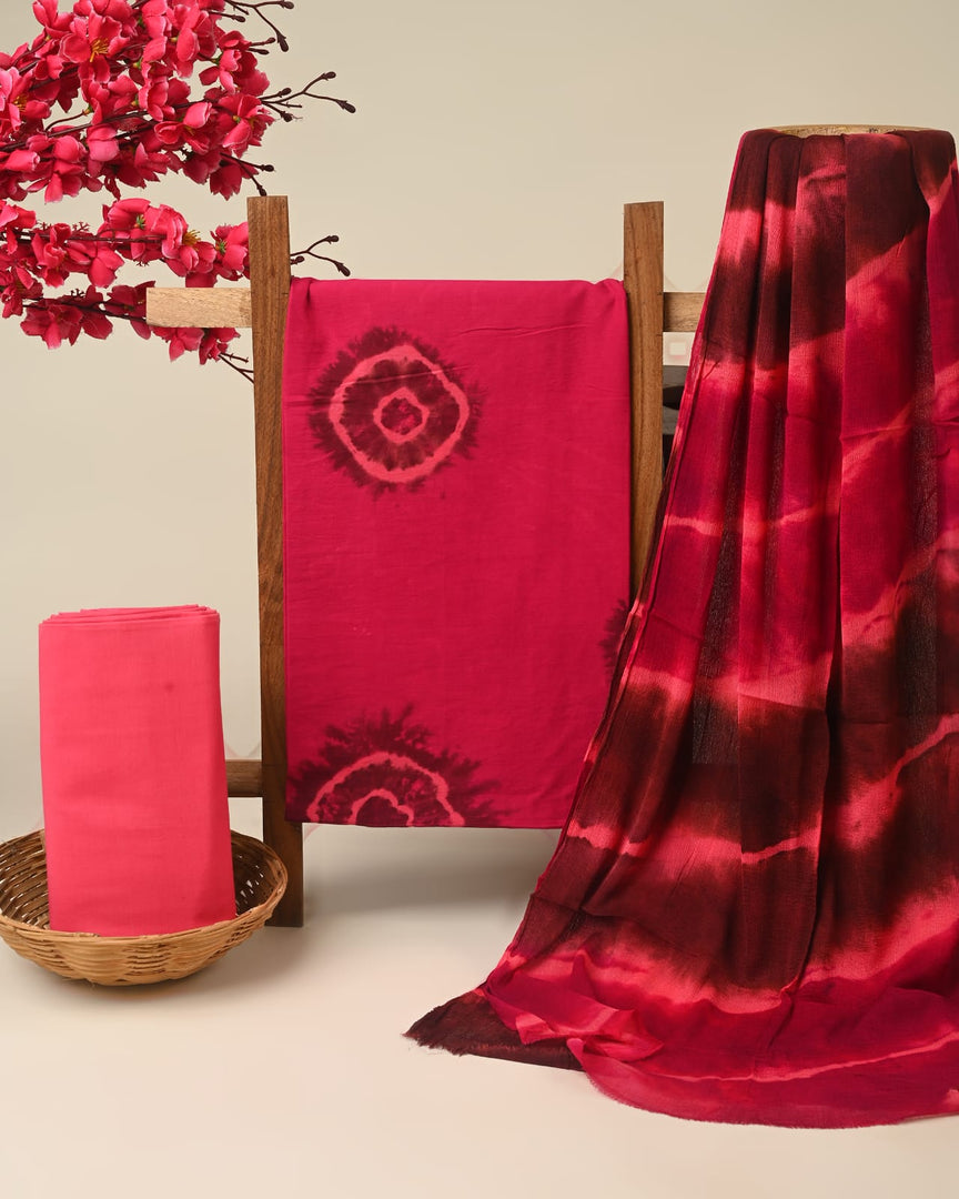 Cotton Suit With Chiffon Dupatta