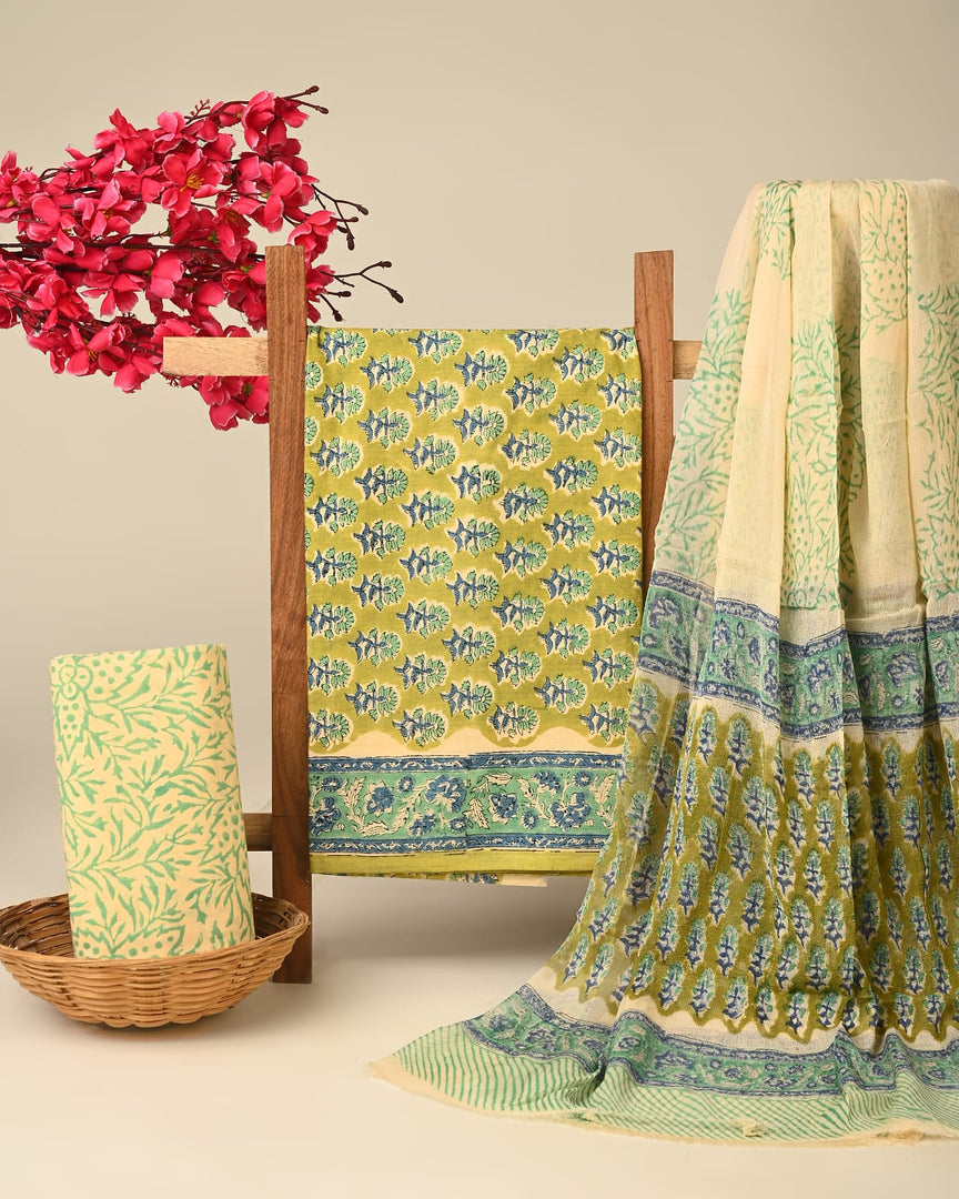 Cotton Suit Chiffon Dupatta