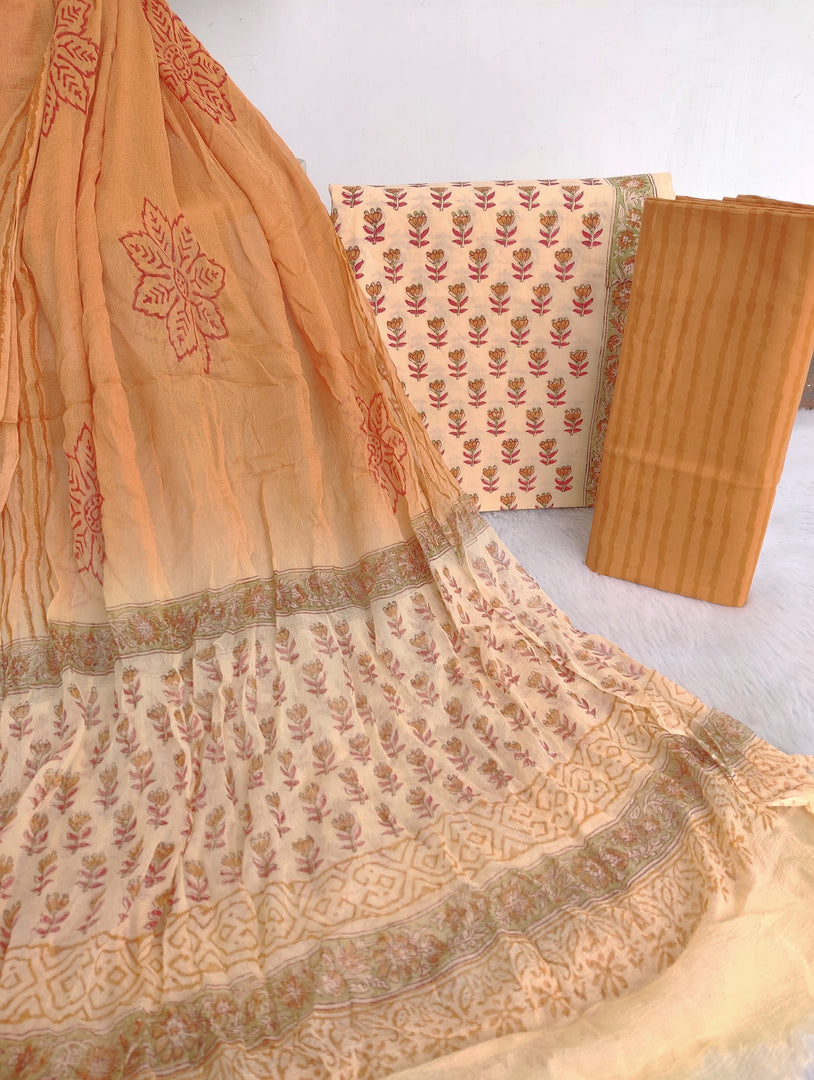 Cotton Suit Chiffon Dupatta