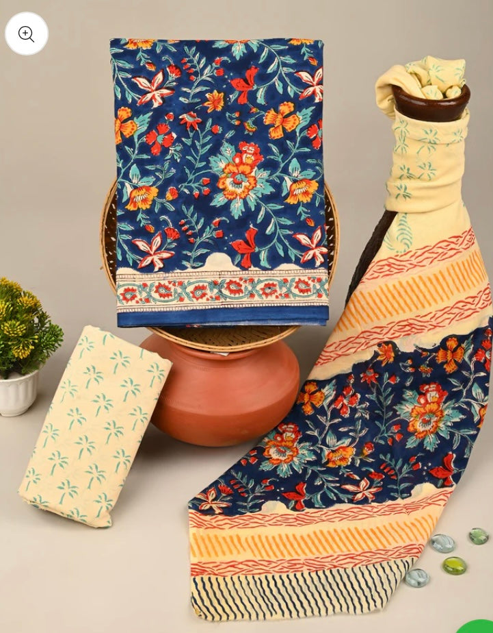 Cotton Suit With Cotton Dupatta